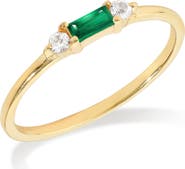 YS GEMS Baguette & Round Gemstone Ring