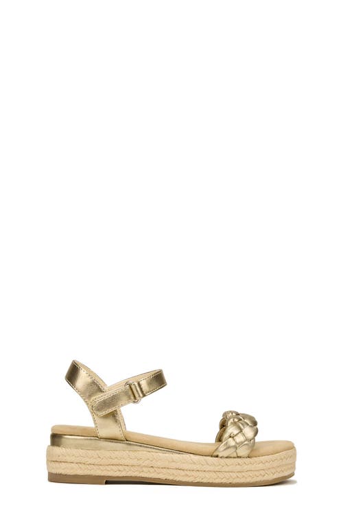Yosi Samra Kids' Miss April Espadrille Ankle Strap Platform Wedge Sandal In Gold