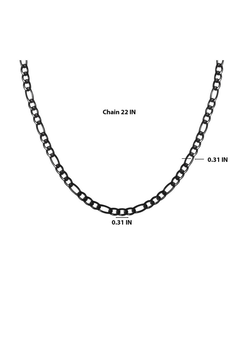 Figaro Chain Necklace, Alternate, color, Black