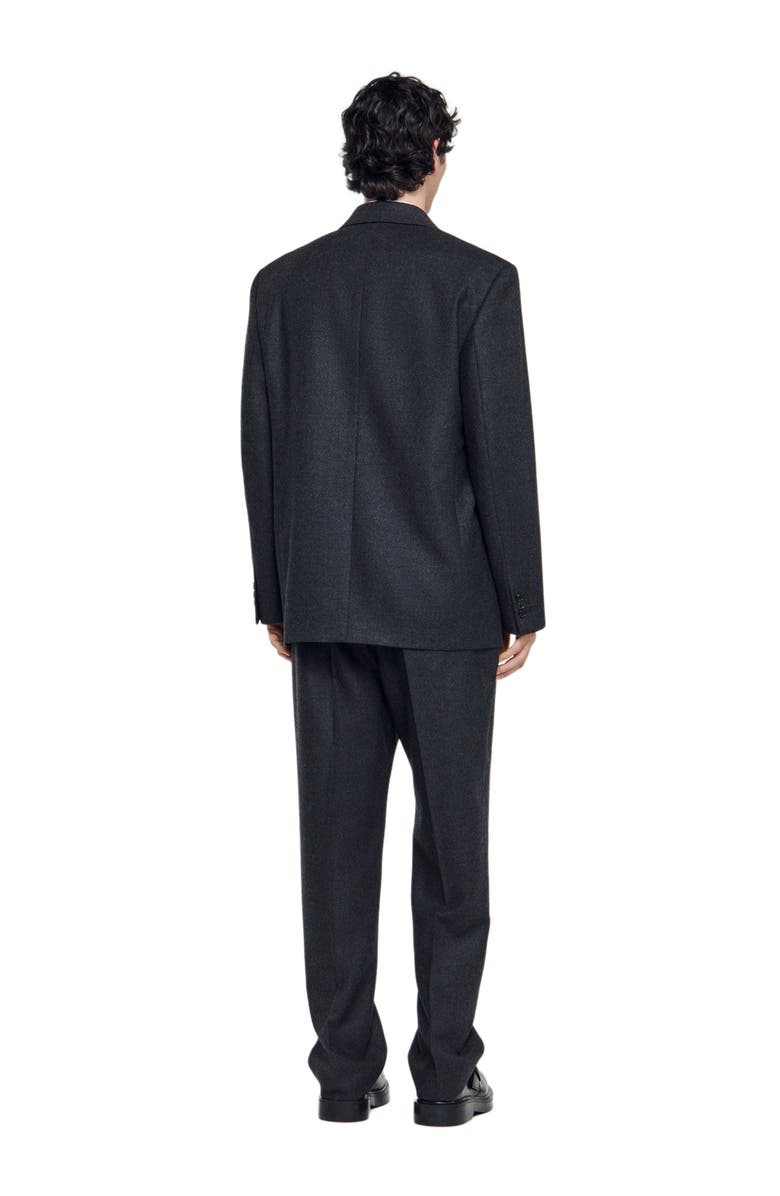 SANDRO Tailored Virgin Wool Suit Jacket, Alternate, color, Heather Charcoal