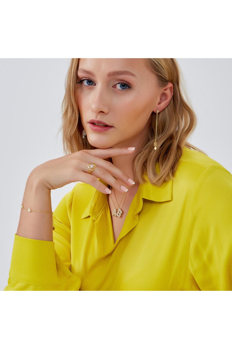 Geometric Heart Adjustable Ring in Sterling Silver, Alternate, color, Gold