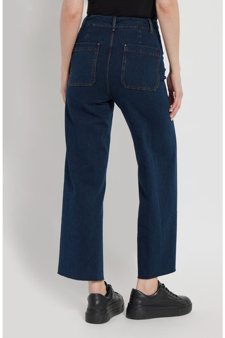 'Lyssentials Erin High Waist Ankle Wide Leg Denim Jeans, Alternate, color, INDIGO