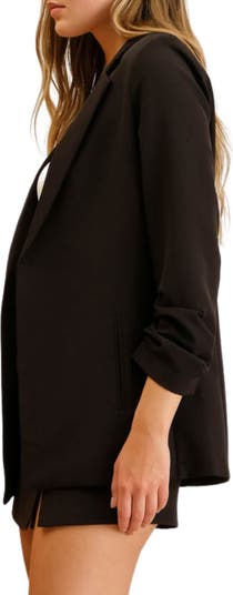 Ruched Sleeve Blazer