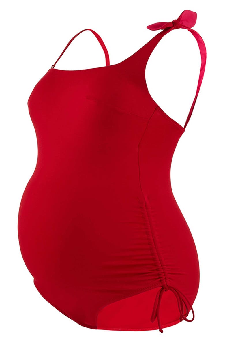 Cache Coeur Dolce One-Shoulder One-Piece Maternity Swimsuit, Alternate, color, 