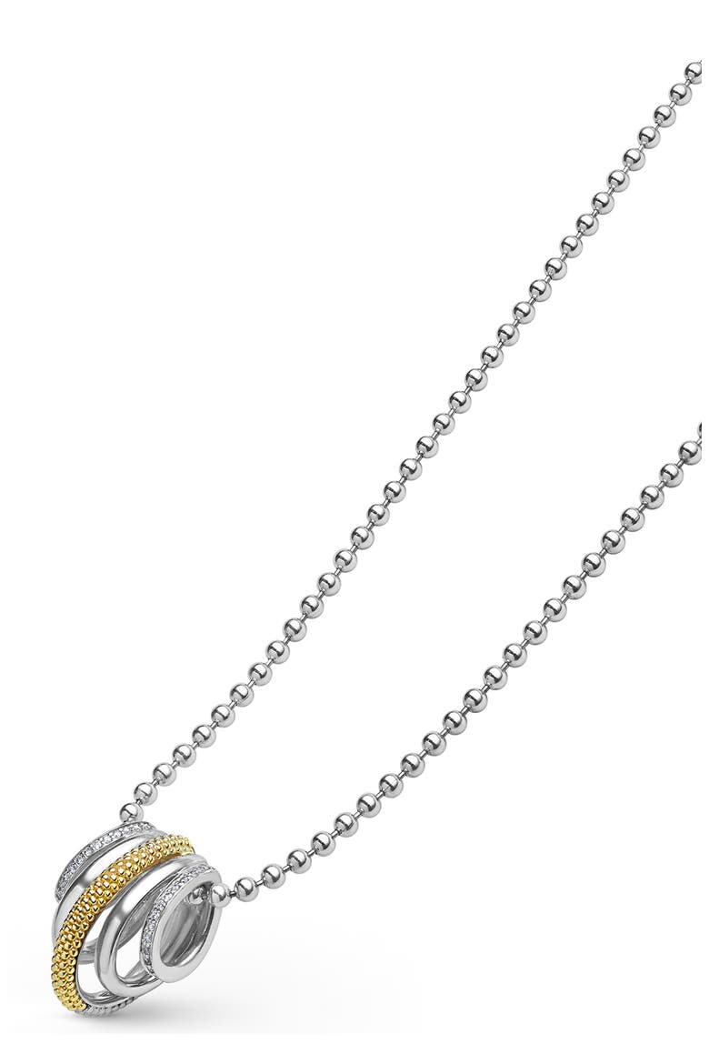Caviar Lux Pavé Diamond Pendant Necklace, Alternate, color, TWO-TONE
