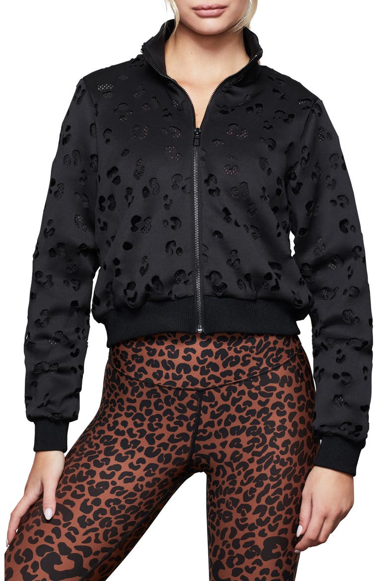 Laser Scuba Crop Jacket, Main, color, BLACK