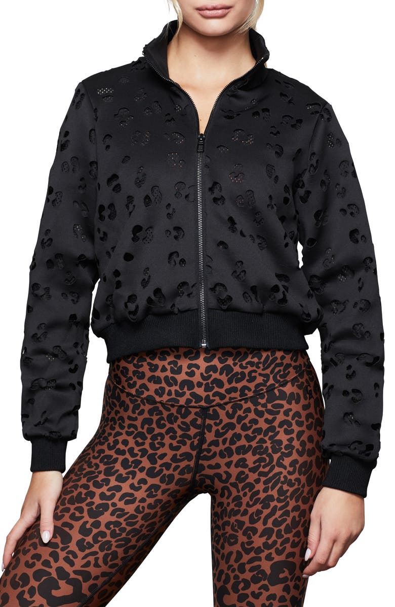 Good American Laser Scuba Crop Jacket, Main, color, 