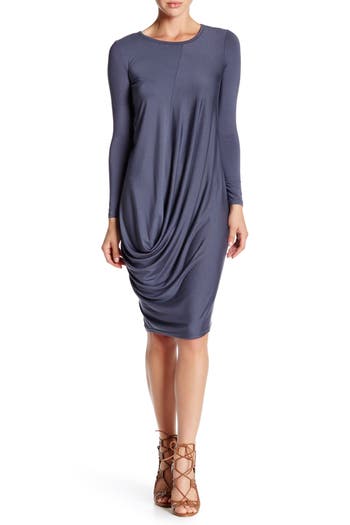Go Couture Drape Long Sleeve Dress