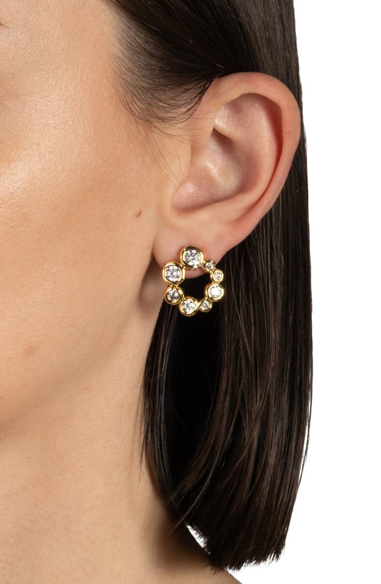 Alexis Bittar Asterales Petite Bubble Stud Earrings, Alternate, color, Gold Stones