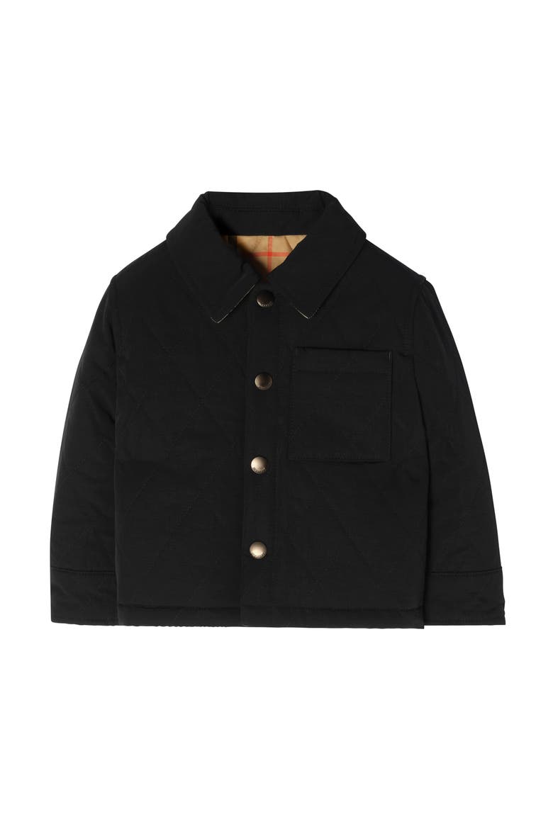 Reversible Quilted Nylon Jacket, Main, color, Black