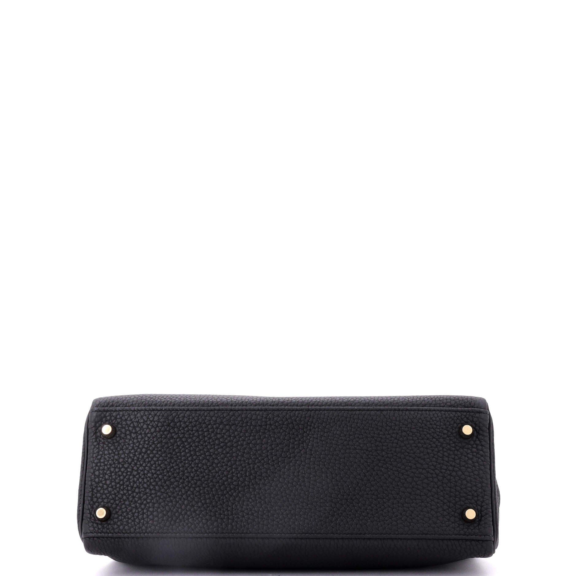 Pre-Owned Hermes Kelly Handbag Black Togo with Gold Hardware 32, Alternate, color, 