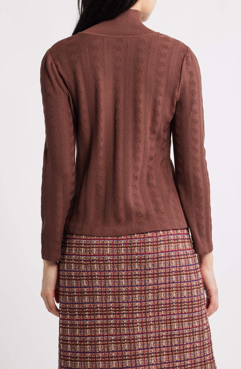 Misook Textured Knit Mock Neck Top, Alternate, color, Truffle