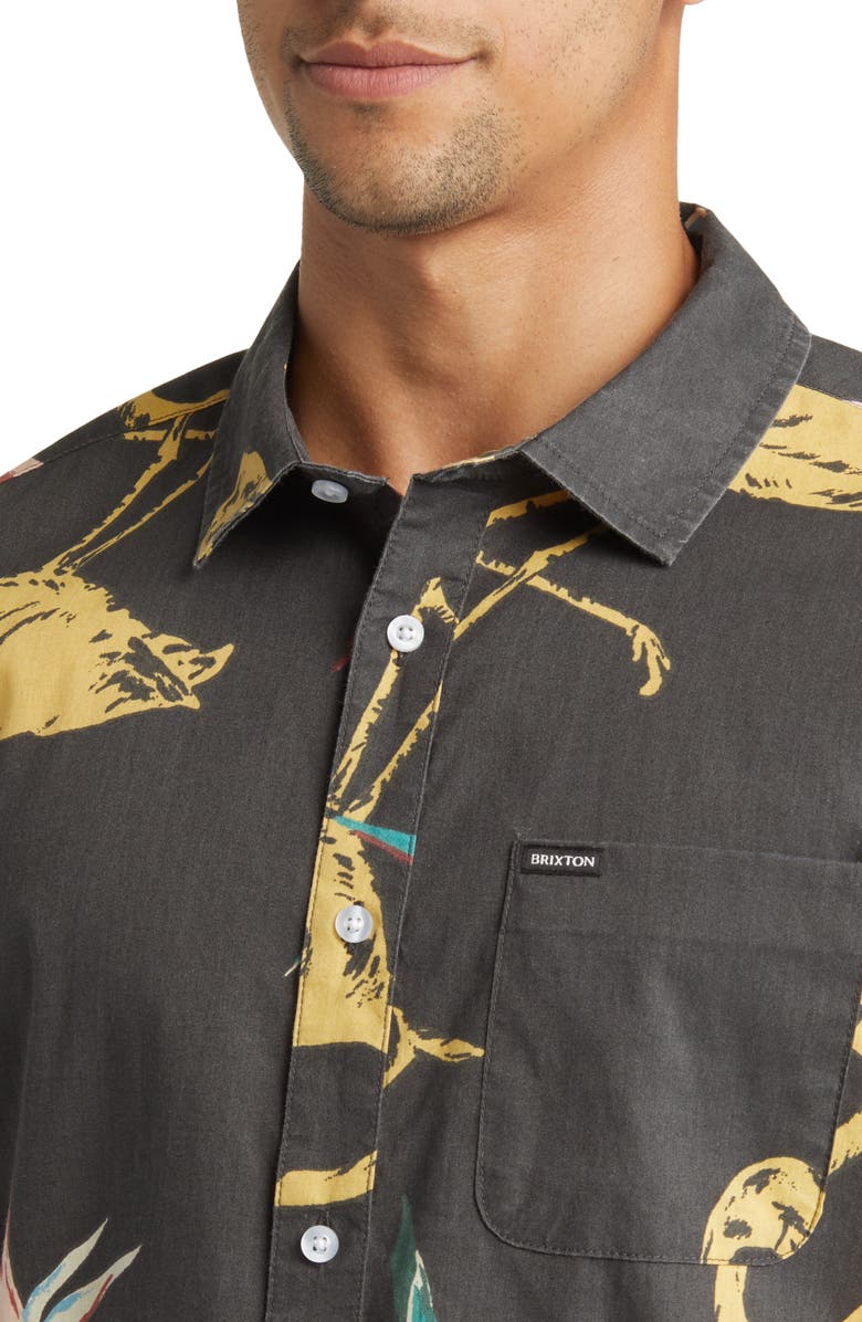 Brixton Charter Stretch Short Sleeve Button-Up Shirt, Alternate, color, 