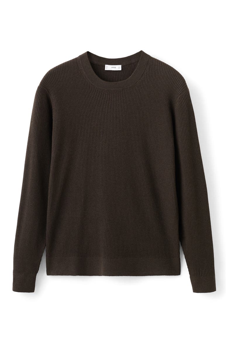 Fine Rib Cotton Blend Sweater, Alternate, color, CHOCOLATE