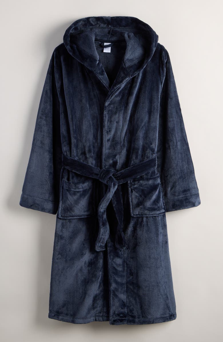 Nordstrom Kids' Hooded Fleece Robe, Main, color, Navy Peacoat
