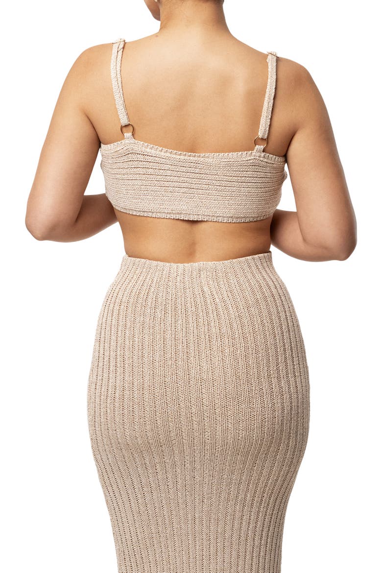 Sunny Crop Top & Skirt, Alternate, color, GOLD