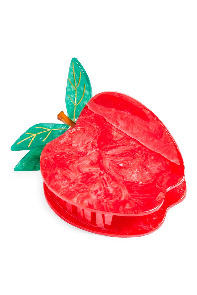 Big Apple Hair Clip, Main, color, RED