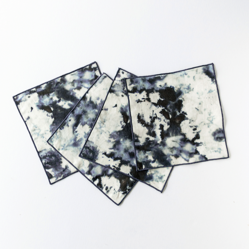 Goldie Home Grey Marble Cocktail Napkins In Gray