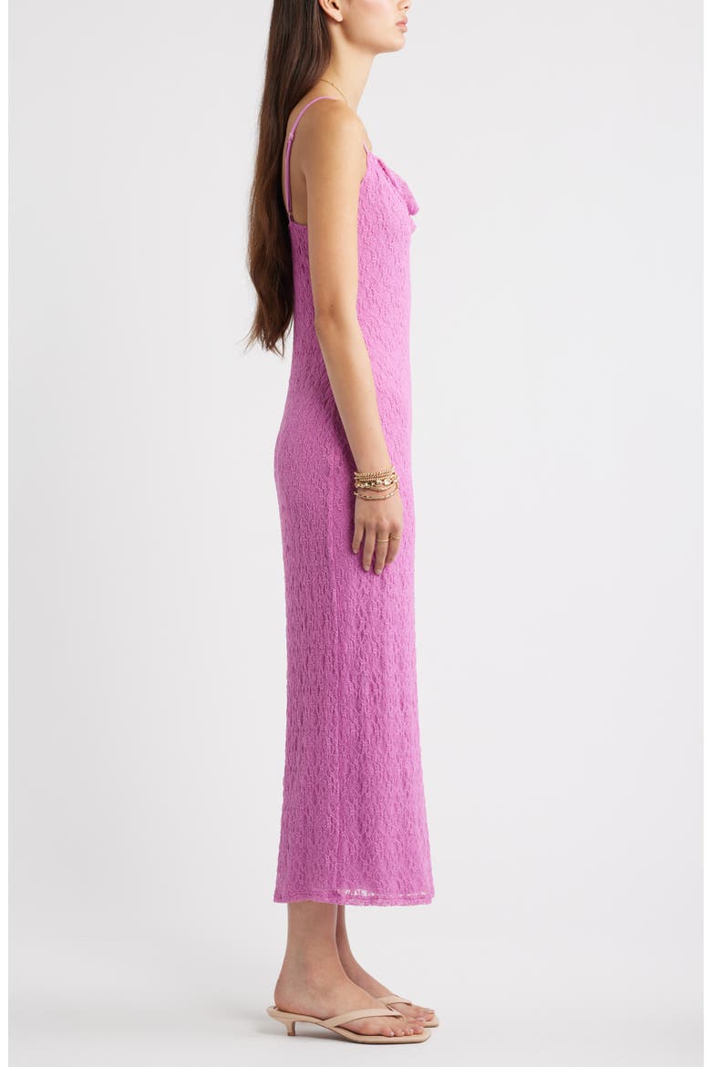 Lace Cowl Neck Maxi Dress, Alternate, color, PINK CROCUS