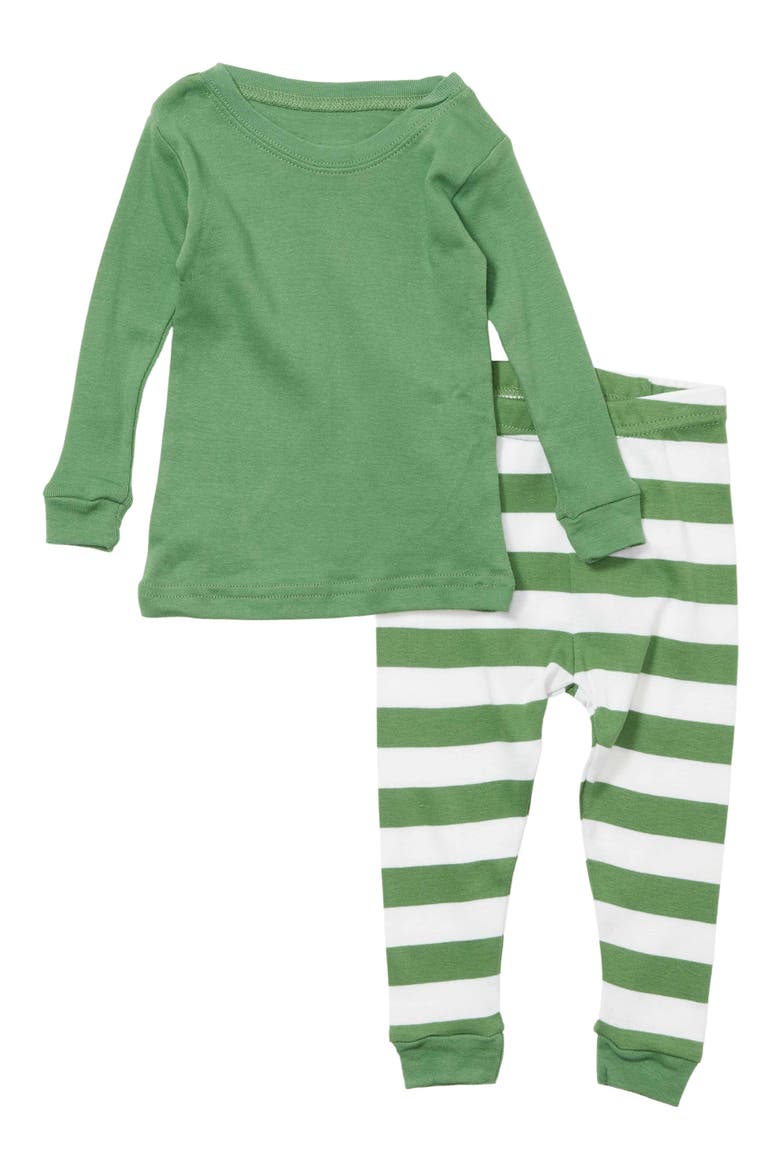 Long Sleeve Top & Pants Pajama Set, Main, color, GREEN