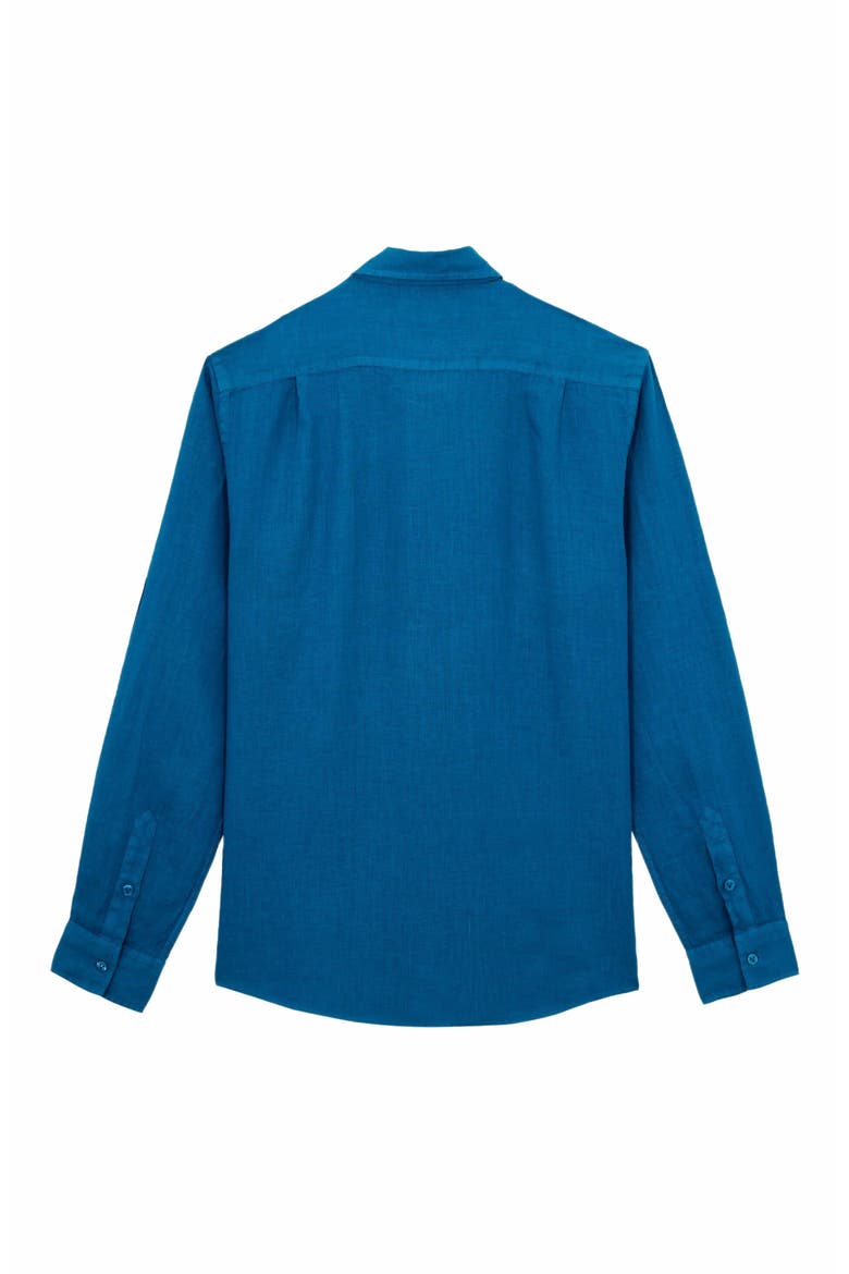 Men's Solid Linen Shirt, Alternate, color, PAON
