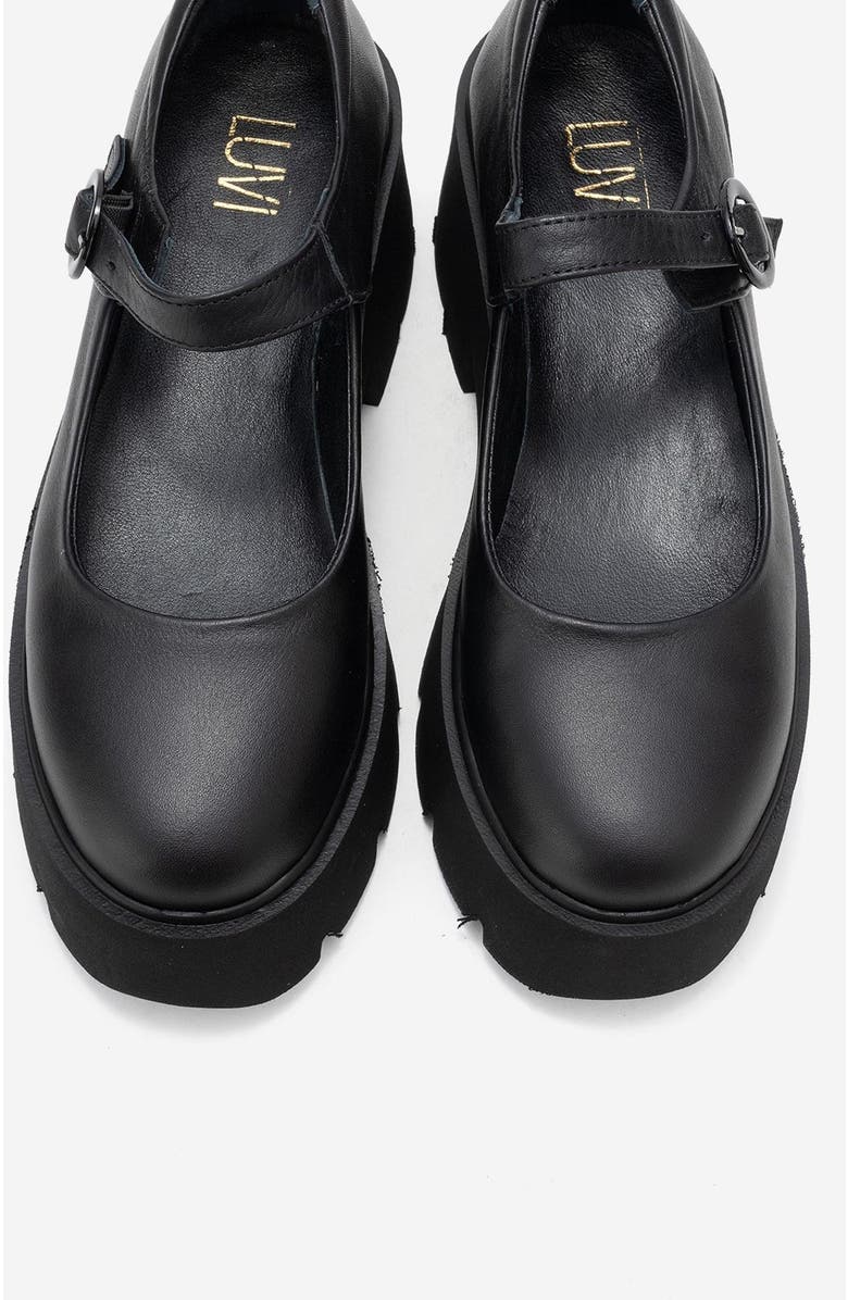 Forever & Always Shoes Orina Leather Platform Mary Jane Shoe, Alternate, color, Black