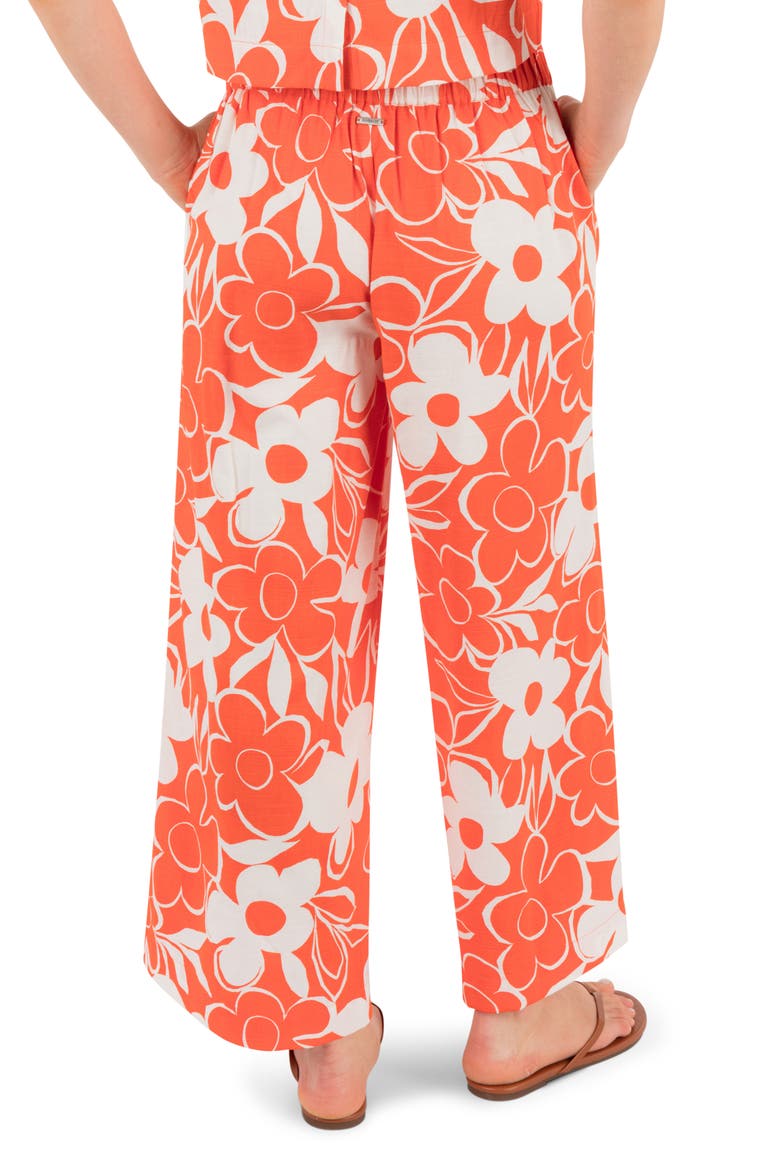Daisy Floral Wide Leg Pants, Alternate, color, TERRACOTTA