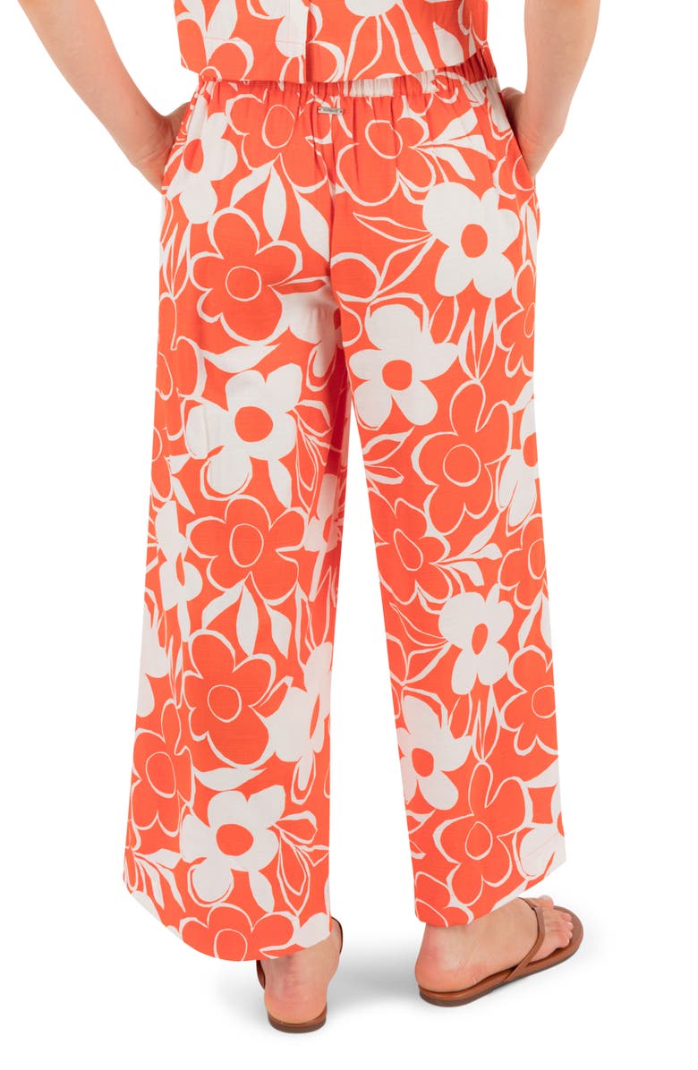 Hurley Daisy Floral Wide Leg Pants, Alternate, color, Terracotta