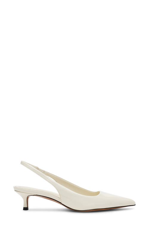 Steve Madden Kittie Slingback Pointed Toe Kitten Heel Pump In Bone Patent