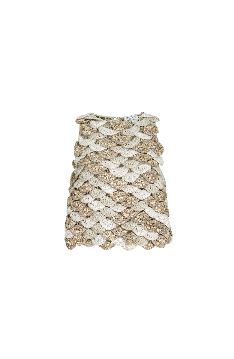 Brunello Cucinelli Dazzling Shell OPERA top, Main, color, Light Grey