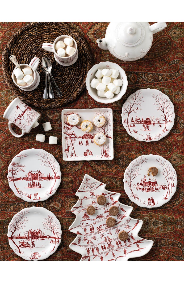 Juliska Country Estate Winter Frolic Ruby Small Tree Tray, Alternate, color, Ruby