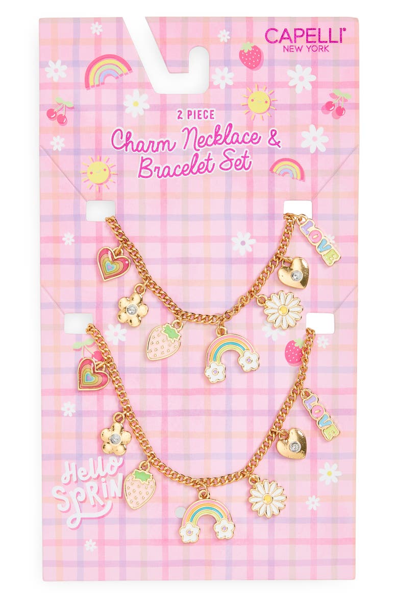 Kids' Charm Bracelet & Necklace Set, Main, color, MULTI