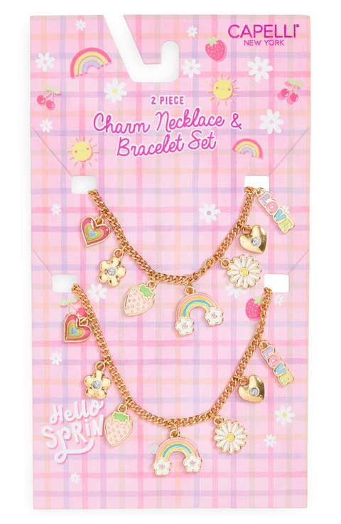 Kids' Charm Bracelet & Necklace Set
