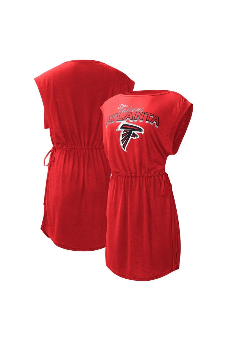 Women's G-III 4Her by Carl Banks Red Atlanta Falcons G.O.A.T. Logo Swimsuit Cover-Up, Main, color, Red