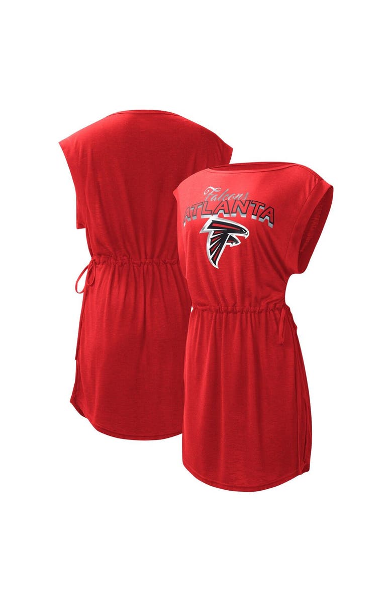 G-III 4HER BY CARL BANKS Women's G-III 4Her by Carl Banks Red Atlanta Falcons G.O.A.T. Logo Swimsuit Cover-Up, Main, color, 