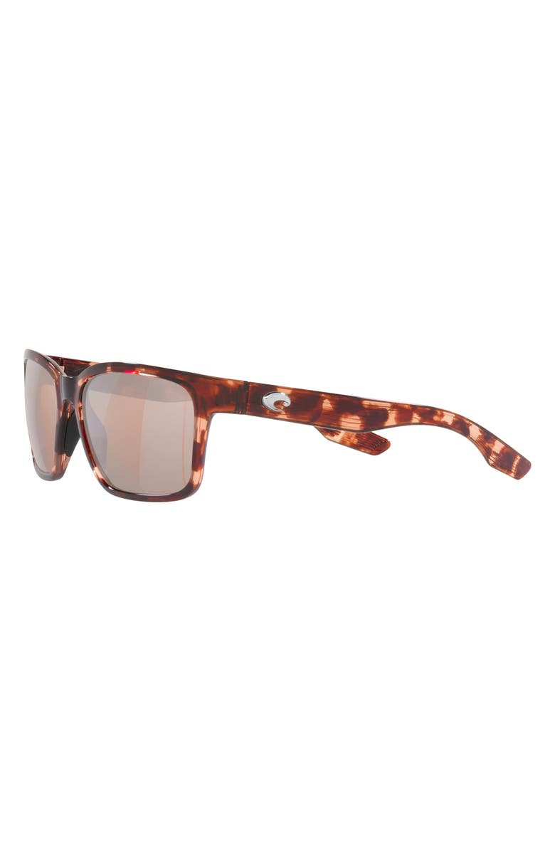 Costa Del Mar Palmas 57mm Polarized Rectangular Sunglasses, Alternate, color, Copper