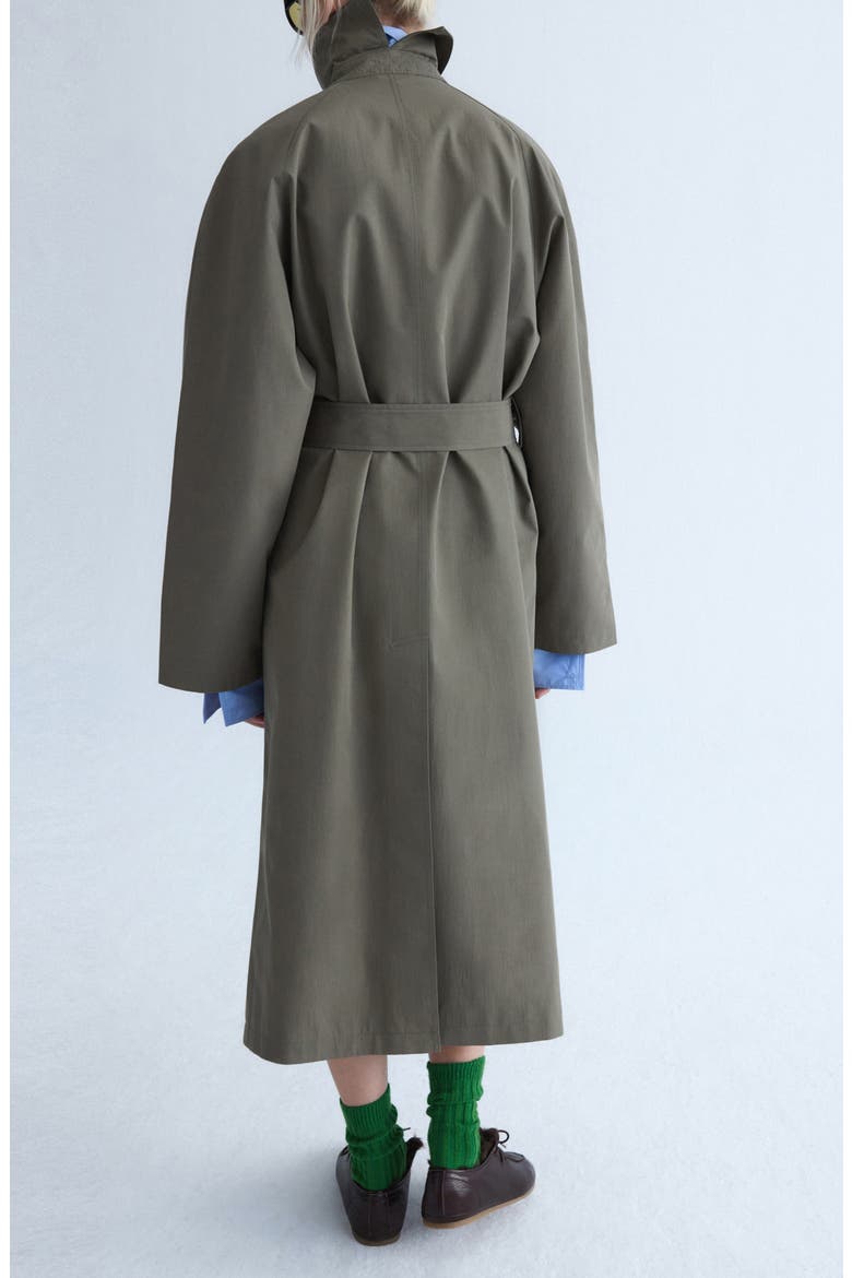 Shirt Collar Belted Trench Coat, Alternate, color, KHAKI GREEN