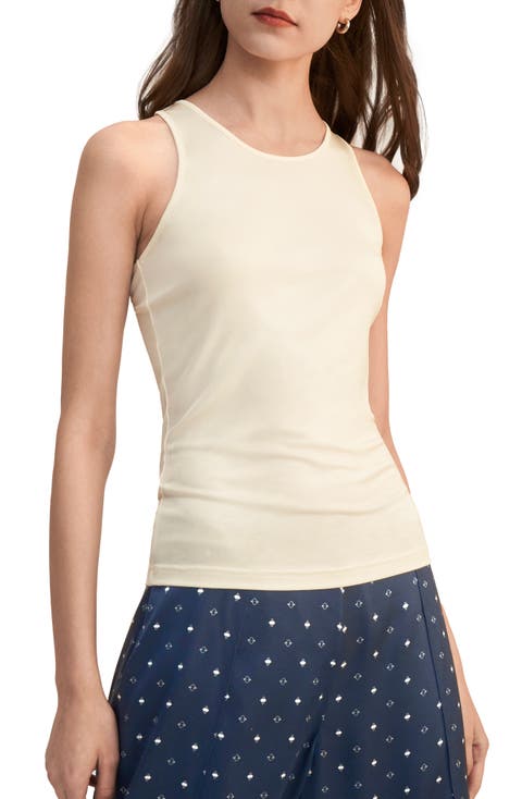 Spartium Racer-Back Silk Jersey Tank