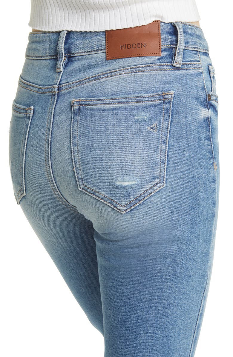 HIDDEN JEANS Release Hem Mid Rise Flare Jeans, Alternate, color,