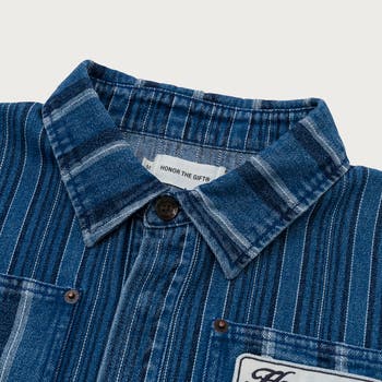 Honor Inc Mixed Stripe Cover Overshirt