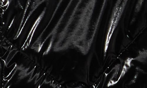 Sam Edelman Faux Shearling Lined Hood Crop Puffer Jacket In Black