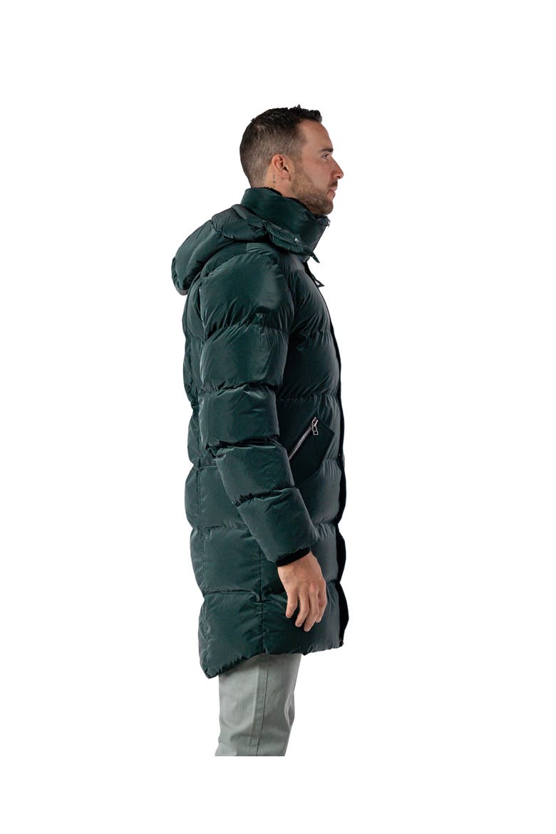 Men's Penguin Long Length Quilted Coat, Alternate, color, GREEN DIAMOND