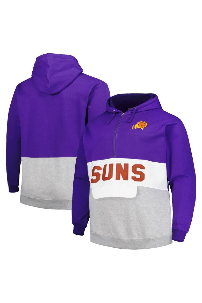 Men's Fanatics Branded Purple Phoenix Suns Big & Tall Anorak Half-Zip Hoodie, Main, color, Purple