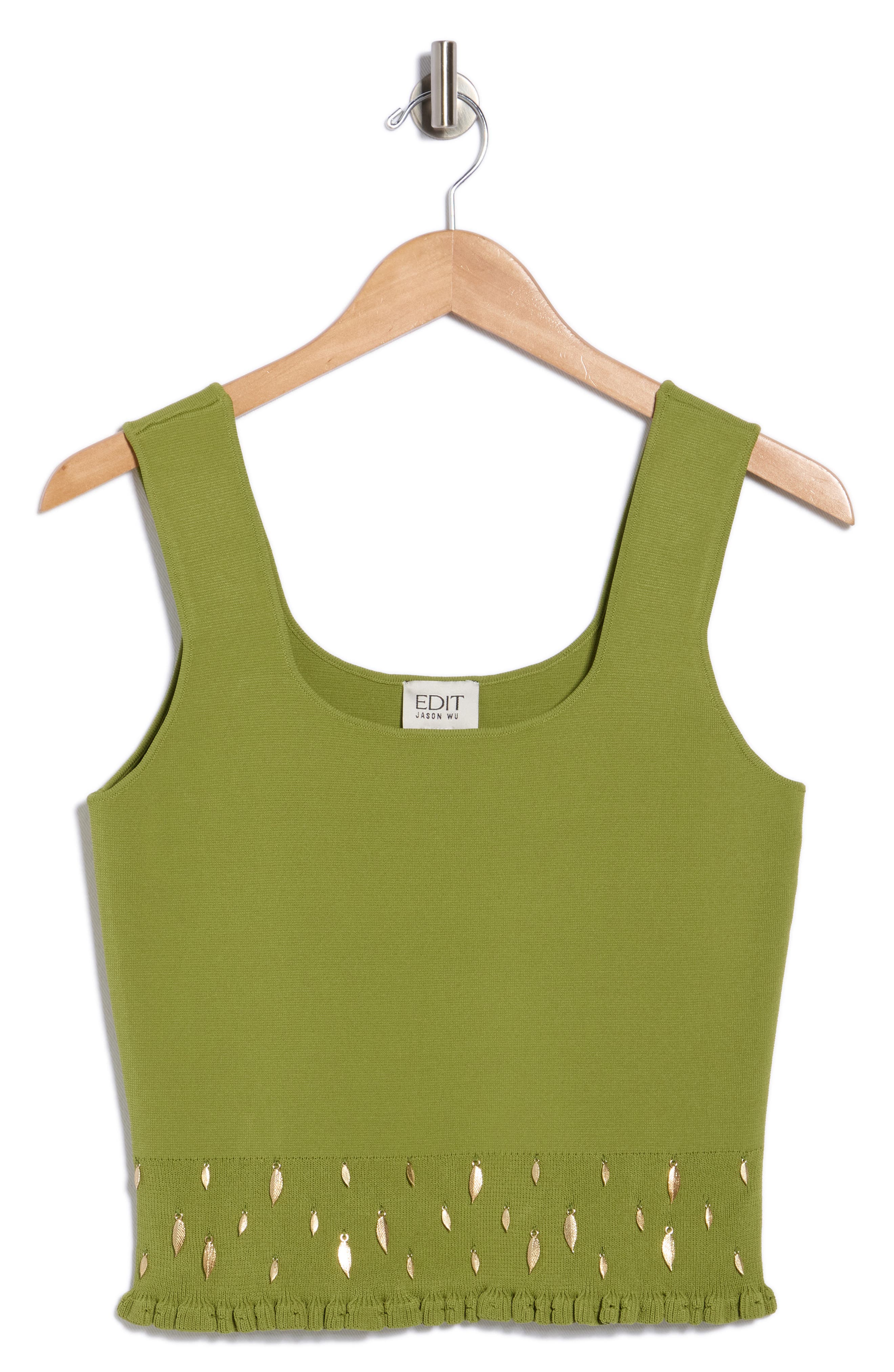 EDIT by JASON WU Smocked Embellished Hem Tank