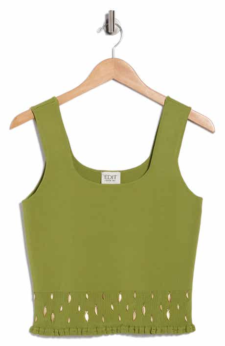 EDIT by JASON WU Smocked Embellished Hem Tank