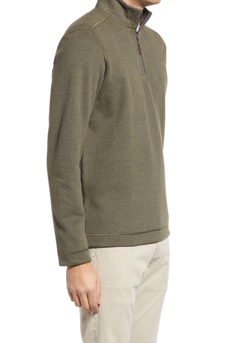 Reversible Quarter Zip Pullover, Alternate, color, OLIVE/ CHARCOAL