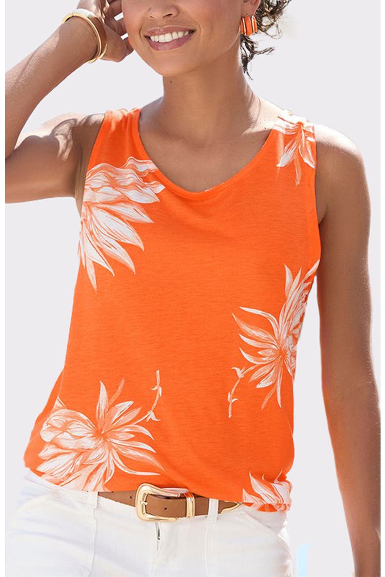 Sleeveless Tank Top, Main, color, Orange Multi