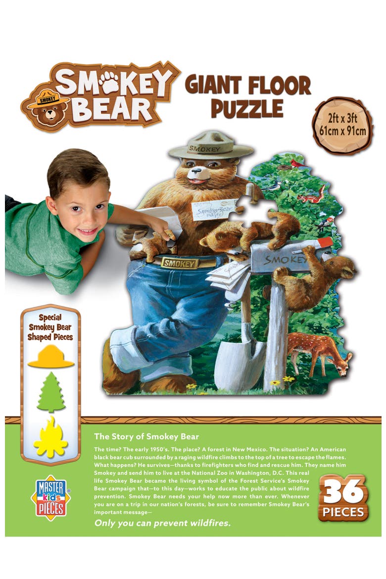 Smokey Bear 36 Piece Floor Jigsaw Puzzle, Alternate, color, Multicolor