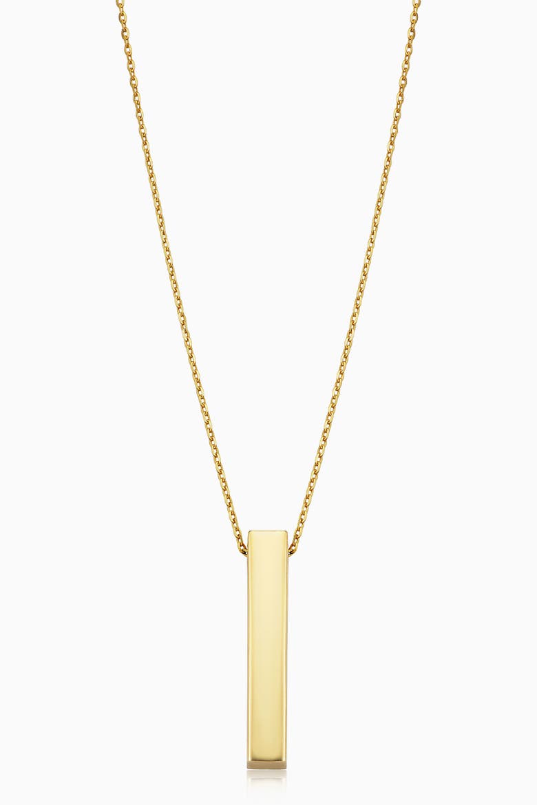 10K Gold Brooklyn Bar Pendant Necklace, Main, color, Yellow Gold