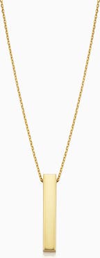 Oradina 10K Gold Brooklyn Bar Pendant Necklace